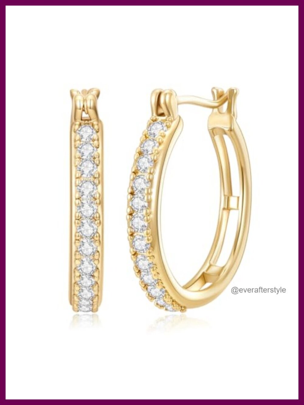 14K Gold Plated Hoop Earrings for Women Hypoallergenic CZ Small Huggie Hoops